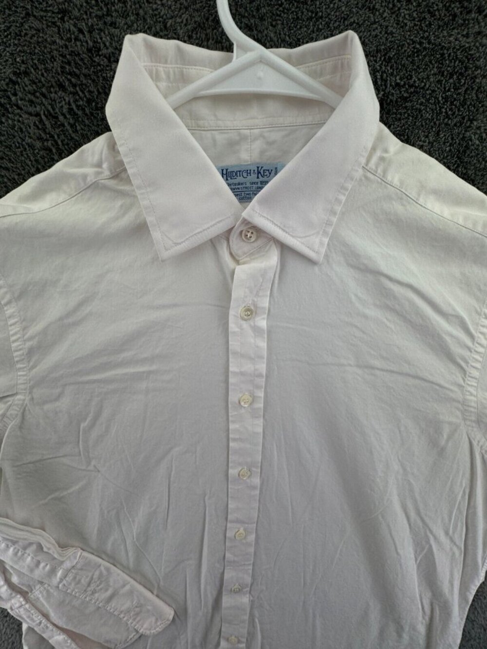 Hilditch & Key Button Up Shirt Men Long Sleeve Size 16 Pale Pink Twofold Cotton